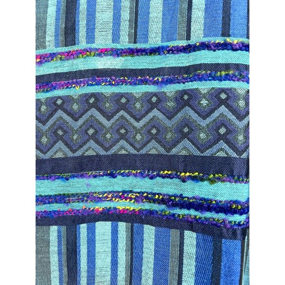 Vintage Chicos Design Women Jacket XL Blue Artsy Tribal Colorful Y2K Button Boho - Picture 6 of 8